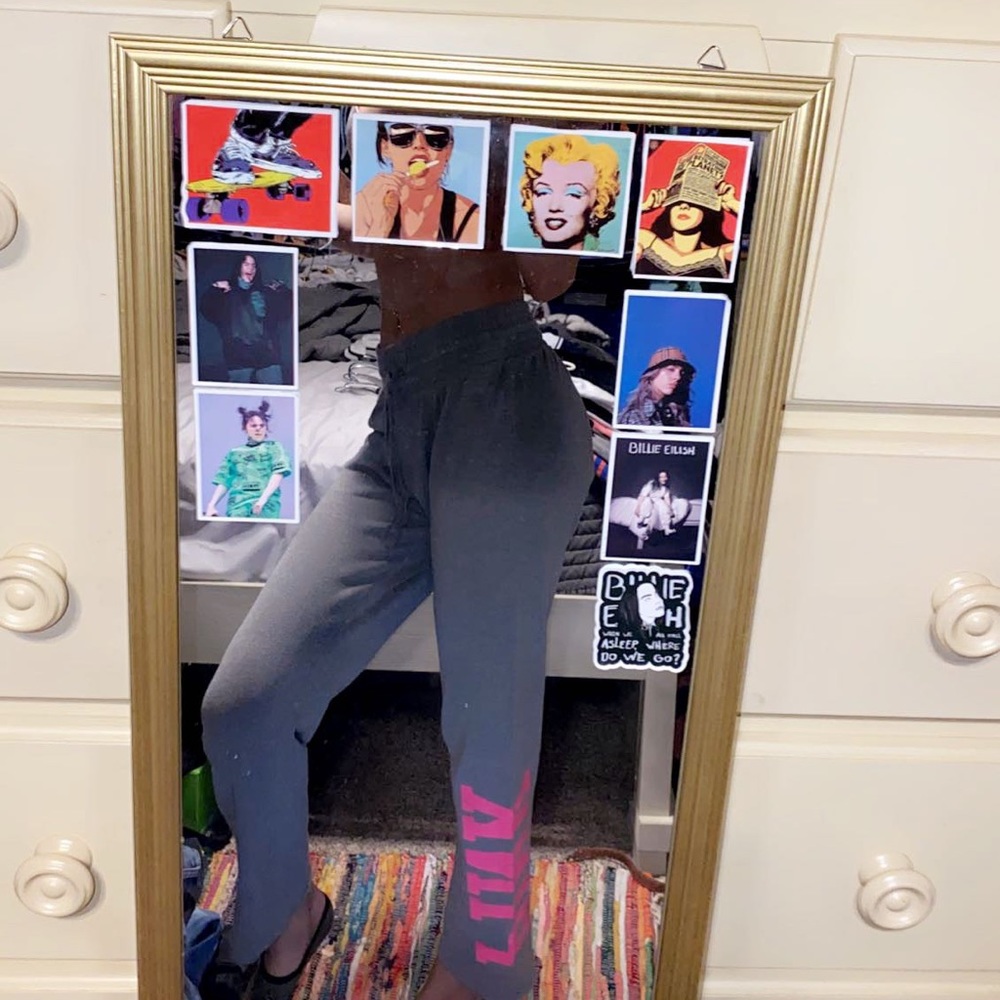 💕pink victoria’s secret grey sweats